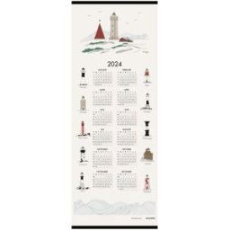 Almedahls Calendrier à motifs de phares de Suède 2024 35x90 cm