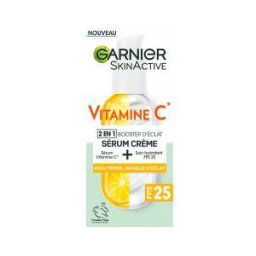 Garnier SkinActive Vitamine C Sérum Crème 2 en 1 Booster Éclat SPF 25 50 ML - Flacon-Pompe 50 ml