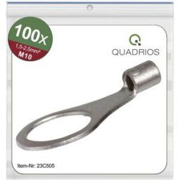 Quadrios 23C505 Cosse à oeillet Section max.=2.5 mm² Ø du trou=10.5 mm non isolé 100 pc(s)