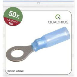 Quadrios 23C523 Cosse à oeillet Section max.=2.5 mm² Ø du trou=6.5 mm partiellement isolé bleu 50 pc(s)