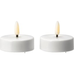 Scandi Essentials Bougies chauffe-plat Bright LED Ø5,8 cm lot de 2 White