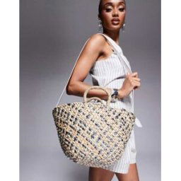 South Beach - Sac seau en paille avec bandouliÃ¨re - DorÃ© mÃ©tallisÃ© DorÃ© No Size female