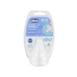 Chicco Tétine Physiologique Anti-Coliques Silicone - Flux Moyen - 2M+ - X2 - Blister 2 tétines