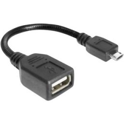 Delock Câble USB USB 2.0 USB-Micro-B mâle, USB-A femelle 0.15 m noir avec fonction OTG 83293