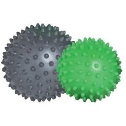 SCHILDKRÖT Set de balles de massage à picots, gris / vert