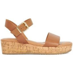 Dune London Lazered Leather Sandals Tan 7 (40) Female