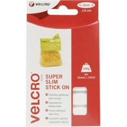 VELCRO® VEL-EC60212 Pastille auto-agrippante à coller partie velours et partie agrippante (L x l) 35 mm x 12 mm blanc 18 pc(s)