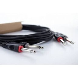 Câble de raccordement Cordial 14843 Jack audio [2x Jack mâle 6,3 mm (mono) - 2x Jack mâle 6,3 mm (mono)] 1 m noir gaine en PVC, câble jumelé