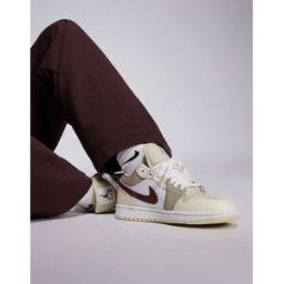 Nike - Air Jordan 1 SE - Baskets basses - Blanc et marron Blanc WM 5.5 female