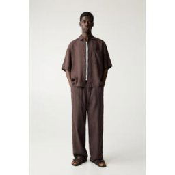 Pull&Bear Pantalon Jogging 100 % Lin Marron S male