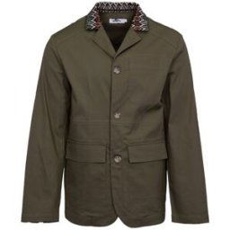 Veste de blazer kaki col tissu éthnique Homme IMPERIAL