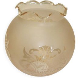 Tulipe globe verre gravé pour lampe suspension lustre applique multicolore 13x13x15