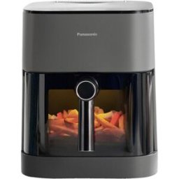 Panasonic NF-CC500SXE Friteuse à air chaud 5 l 1450 W boîtier Cool-Touch, ajout de vapeur, Minuteur digital, Écran LCD, hublot, marche/arrêt automatique gris