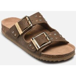 Two buckle sandal nubuck stras par Colors of California Vert 36 Femme
