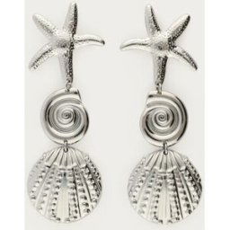 Boucles d'oreilles maxi Mer avec trois coquillages My Jewellery or femme