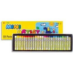 Pastels à l'huile Mungyo - pigmentation extra fine - fort pouvoir couvrant - D8 x L59mm assortis - boîte de 24