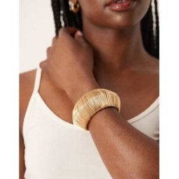 ASOS DESIGN - Bracelet rigide effet fil barbelÃ© - DorÃ© DorÃ© No Size female