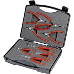 Knipex 00 21 25 Jeu de pinces pour circlips Adapté pour (pinces pour circlips) circlips intérieurs et extérieurs 12-25 mm, 19-60 mm 10-25 mm, 19-60 mm Forme de