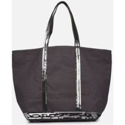 Cabas L Porte Epaule En Toile Coton Et Paillettes par Vanessa Bruno Gris T.U Sacs