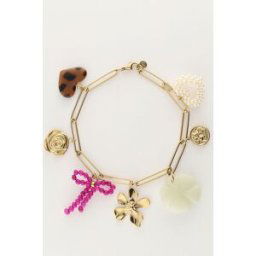 Braceletà charms avec liens et fleurs multicolores My Jewellery Multicolore/Doré One size femme