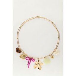 Collierà charms avec lien et fleurs multicolores My Jewellery Multicolore/Doré One size femme