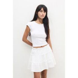 Pull&Bear Jupe-Culotte Color Block Blanc M female