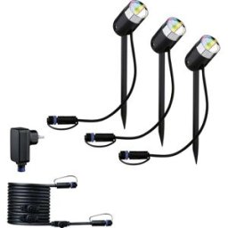 Paulmann colour Spot Pike Set RGBW Zigbee 94284 Système déclairage Plug&Shine; ZigBee LED 4.5 W blanc chaud anthracite