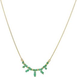 Collier Orusbijoux Collier Argent Doré Pierre Fine Onyx Vert Doré