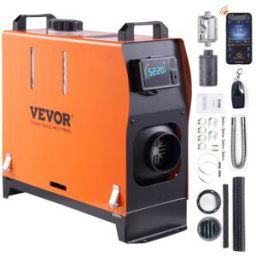 VEVOR Chauffage Diesel Tout-en-Un Portable 12 V 8 kW 0,16-0,62 L/h Réchauffeur d'Air Diesel 8-36 ℃ Réglable 20-25 m² Contrôle Intelligente LCD Bluetooth Télécommande Réservoir 5 L pour Bateau RV Auto