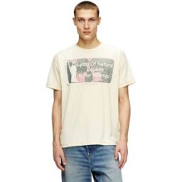 Diesel - T-shirt à slogan avec délavage dévoré - T-Shirts - Homme - Beige L