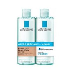 La Roche-Posay Effaclar Eau Micellaire Purifiante 2x400 ml - Lot 2 x 400 ml