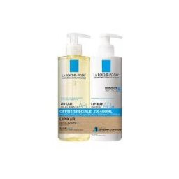 La Roche-Posay Lipikar Huile Lavante AP+ 400 ml + Baume Ap+M Relipidant Anti-Grattage 400 ml Offre Spéciale - Lot 2 Flacons-Pompe de 400 ml