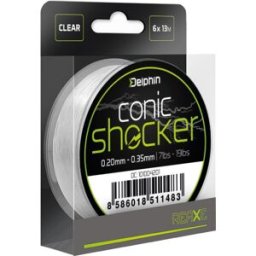 Fil de pêche Delphin Conic SHOCKER REAXE / 6x13m 0.22mm-0.40mm Gray, Lime, Green 0.22mm-0.40mm