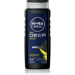 NIVEA MEN Deep Sport gel douche booster d’énergie pour homme 500 ml