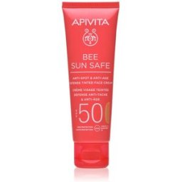 Apivita Bee Sun Safe Anti-Spot and Anti-Age Tinted Face Cream SPF50 crème teintée protectrice visage SPF 50 teinte Golden 50 ml