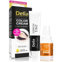Delia Cosmetics Argan Oil teinture sourcils teinte 1.0 Black 15 ml