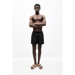 Pull&Bear Short De Bain Texturé Noir XL male