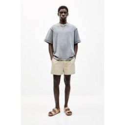 Pull&Bear Short De Bain Texturé Gris taupe XL male
