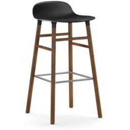 Normann Copenhagen Chaise de bar Form pieds en noyer 75 cm noir