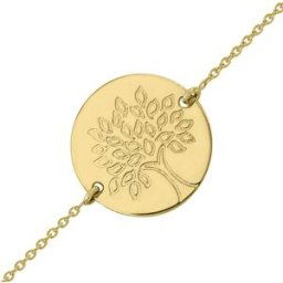 Mon Premier Bijou Gourmette arbre de vie - Or jaune 18ct
