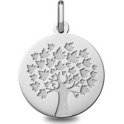 Mon Premier Bijou Médaille Arbre de vie - saison été - Or blanc 9ct