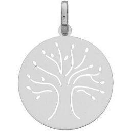 Mon Premier Bijou Médaille Arbre de vie élancé ajourée - Or blanc 18ct