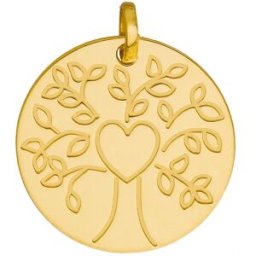 Mon Premier Bijou Médaille Arbre de vie au coeur - Or jaune 9ct