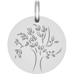 Mon Premier Bijou Médaille Arbre de vie captivant - Or blanc 18ct