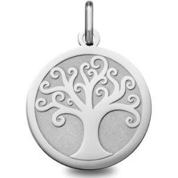 Mon Premier Bijou Médaille Arbre de vie ondulé - Or blanc 18ct