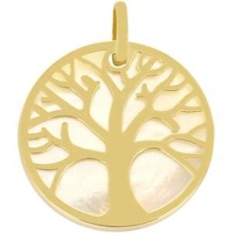 Mon Premier Bijou Médaille Arbre de vie ajouré - Or jaune 18ct & nacre