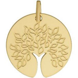 Mon Premier Bijou Médaille Arbre de vie au tronc ajouré - Or jaune 18ct