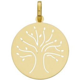 Mon Premier Bijou Médaille Arbre de vie élancé ajourée - Or jaune 18ct