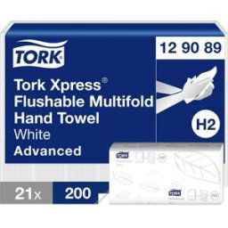 TORK 129089 Xpress® Essuie-main en papier (L x l) 24 cm x 21.3 cm blanc 21 pc(s)