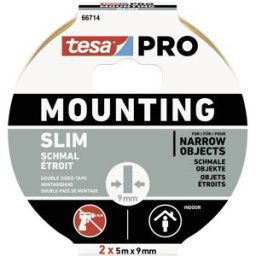 tesa Mounting PRO Schmal 66714-00000-00 Ruban de montage blanc (L x l) 10 m x 9 mm 2 pc(s)